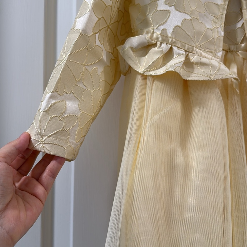 Yellow Floral Dress with Jacket - Picture 4 of 9